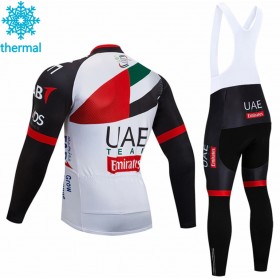 Tenue Cycliste Manches Longues et Collant à Bretelles 2018 Team UAE Hiver Thermal Fleece N001